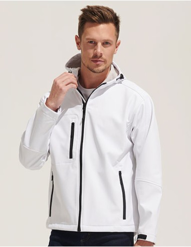 S-46602-Mens Hooded Softshell Jacket Replay